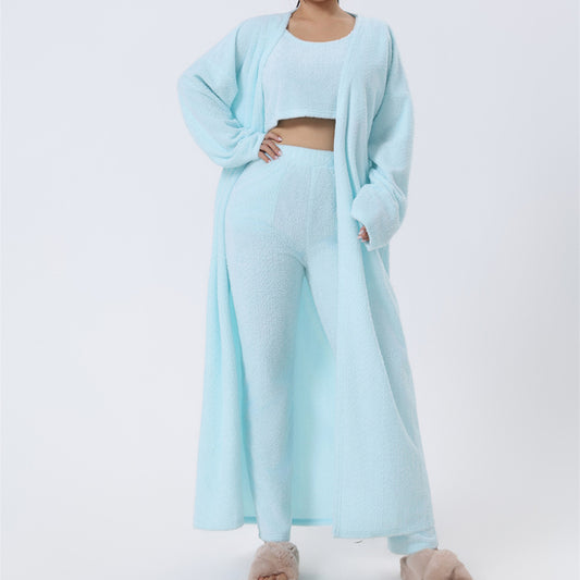 Women’s Cozy 3-Piece Pajama Lounge Set – Cute Matching Winter Loungewear