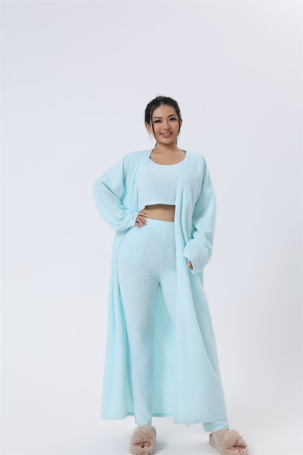 Women’s Cozy 3-Piece Pajama Lounge Set – Cute Matching Winter Loungewear