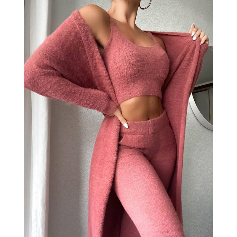 Women’s Cozy 3-Piece Pajama Lounge Set – Cute Matching Winter Loungewear